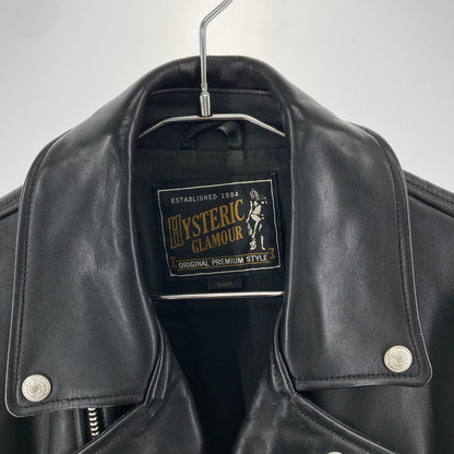 【ジャンク品】【メンズ】 HYSTERIC GLAMOUR ヒステリックグラマー 【ファスナー破損】 02171LB01 キップサレーダブル ライダースジャケット 140-250217-OR-05-iwa サイズ：S カラー：ブラック系 万代Net店