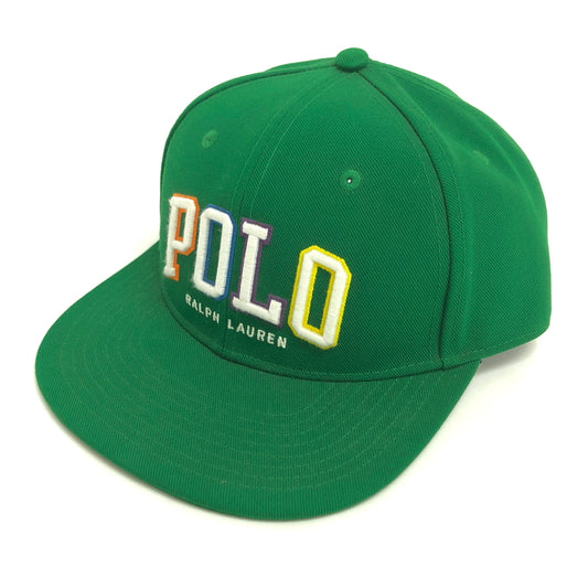 【中古美品】【メンズ/レディース】 POLO RALPH LAUREN ポロ・ラルフローレン Embroidered Flat Cap エンブロイダード ベースボール キャップ 帽子 185-260609-rs-04-fur サイズ：ONE SIZE(58cm) カラー：グリーン 万代Net店