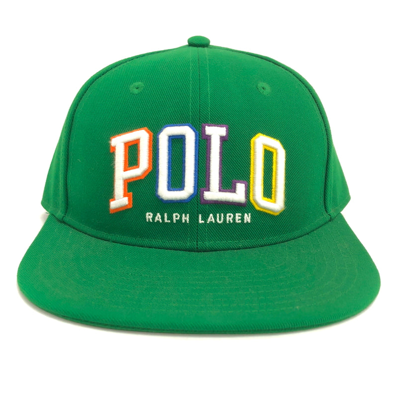 【中古美品】【メンズ/レディース】 POLO RALPH LAUREN ポロ・ラルフローレン Embroidered Flat Cap エンブロイダード ベースボール キャップ 帽子 185-260609-rs-04-fur サイズ：ONE SIZE(58cm) カラー：グリーン 万代Net店