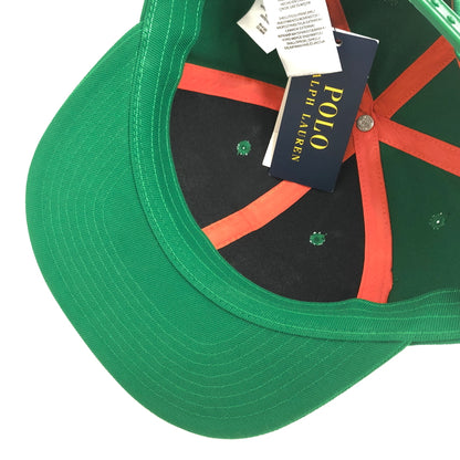 【中古美品】【メンズ/レディース】 POLO RALPH LAUREN ポロ・ラルフローレン Embroidered Flat Cap エンブロイダード ベースボール キャップ 帽子 185-260609-rs-04-fur サイズ：ONE SIZE(58cm) カラー：グリーン 万代Net店