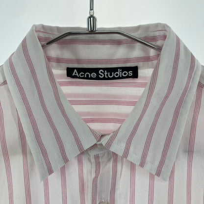 【中古美品】【メンズ】 ACNE STUDIOS アクネストゥディオズ FA-UX-SHIR000035 フェイスパッチストライプ シャツ ワイシャツ 長袖 141-250217-OR-06-iwa サイズ：XS カラー：ホワイト/ピンク系 万代Net店