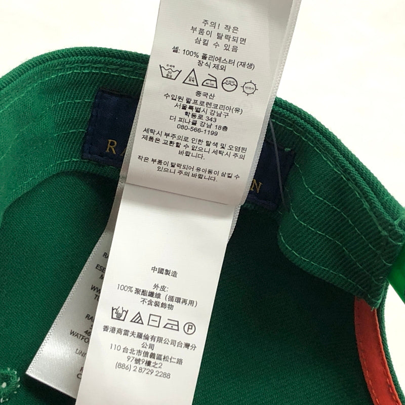 【中古美品】【メンズ/レディース】 POLO RALPH LAUREN ポロ・ラルフローレン Embroidered Flat Cap エンブロイダード ベースボール キャップ 帽子 185-260609-rs-04-fur サイズ：ONE SIZE(58cm) カラー：グリーン 万代Net店