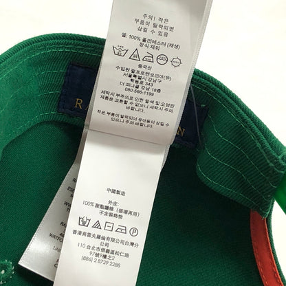 【中古美品】【メンズ/レディース】 POLO RALPH LAUREN ポロ・ラルフローレン Embroidered Flat Cap エンブロイダード ベースボール キャップ 帽子 185-260609-rs-04-fur サイズ：ONE SIZE(58cm) カラー：グリーン 万代Net店