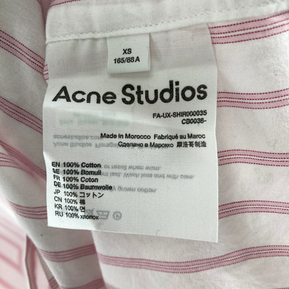 【中古美品】【メンズ】 ACNE STUDIOS アクネストゥディオズ FA-UX-SHIR000035 フェイスパッチストライプ シャツ ワイシャツ 長袖 141-250217-OR-06-iwa サイズ：XS カラー：ホワイト/ピンク系 万代Net店