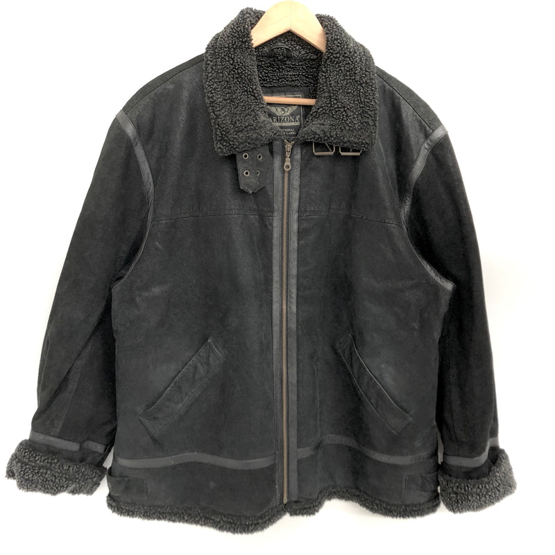 【現状渡し品】【メンズ】 ARIZONA アリゾナ MOUTON JACKET ムートンジャケット アウター 古着 ヴィンテージ 146-260609-rs-06-fur サイズ：56 カラー：ブラック 万代Net店