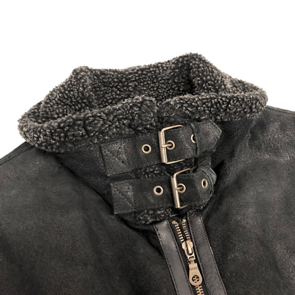【現状渡し品】【メンズ】 ARIZONA アリゾナ MOUTON JACKET ムートンジャケット アウター 古着 ヴィンテージ 146-260609-rs-06-fur サイズ：56 カラー：ブラック 万代Net店