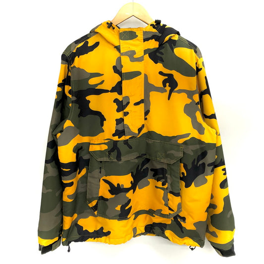 【中古品】【メンズ】 Supreme シュプリーム Hooded Logo Half Zip Pullover フーデッド ロゴ ハーフジップ プルオーバー 中綿 ジャケット 迷彩 アウター 149-251226-rs-02-fur サイズ：M カラー：イエロー系・カモフラージュ 万代Net店