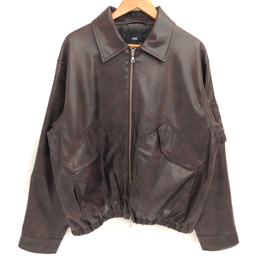 【中古品】【メンズ】 HARE ハレ HA030519AD フェイクレザー ジャケット ブルゾン アウター 147-260312-rs-08-fur サイズ：M カラー：ブラウン 万代Net店