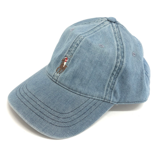 【中古品】【メンズ/レディース】 POLO RALPH LAUREN ポロ・ラルフローレン PONY EMBROIDERY CAP キャップ 帽子 185-260609-rs-07-fur サイズ：ONE SIZE(59cm) カラー：ライトインディゴ 万代Net店