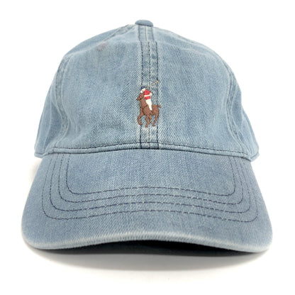 【中古品】【メンズ/レディース】 POLO RALPH LAUREN ポロ・ラルフローレン PONY EMBROIDERY CAP キャップ 帽子 185-260609-rs-07-fur サイズ：ONE SIZE(59cm) カラー：ライトインディゴ 万代Net店