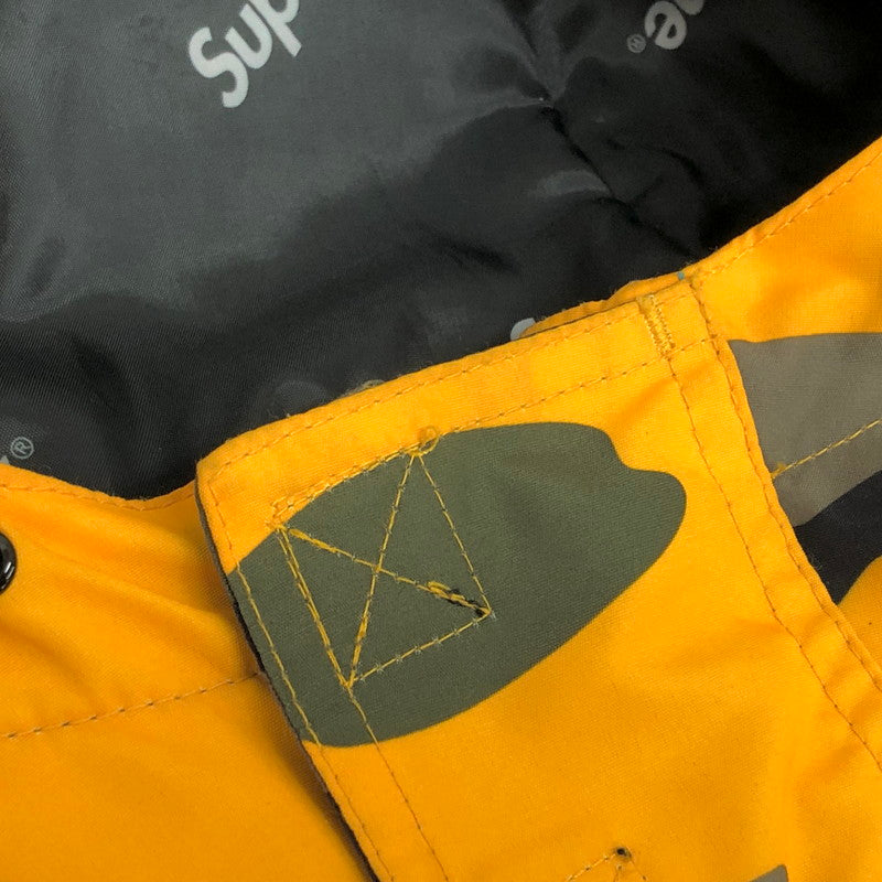 【中古品】【メンズ】 Supreme シュプリーム Hooded Logo Half Zip Pullover フーデッド ロゴ ハーフジップ プルオーバー 中綿 ジャケット 迷彩 アウター 149-251226-rs-02-fur サイズ：M カラー：イエロー系・カモフラージュ 万代Net店