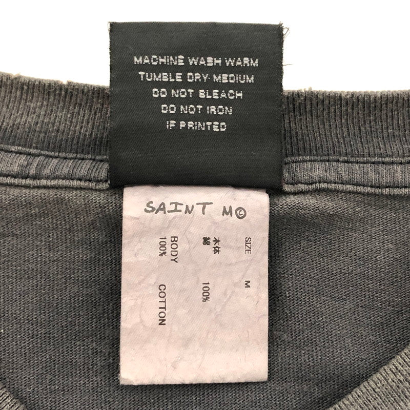 【現状渡し品】【メンズ】 SAINT MICHAEL セントマイケル DEAD SS TEE SM-YS8-0000-004 Tシャツ 半袖 トップス ダメージ加工 140-251007-rs-03-fur サイズ：M カラー：チャコール系 万代Net店