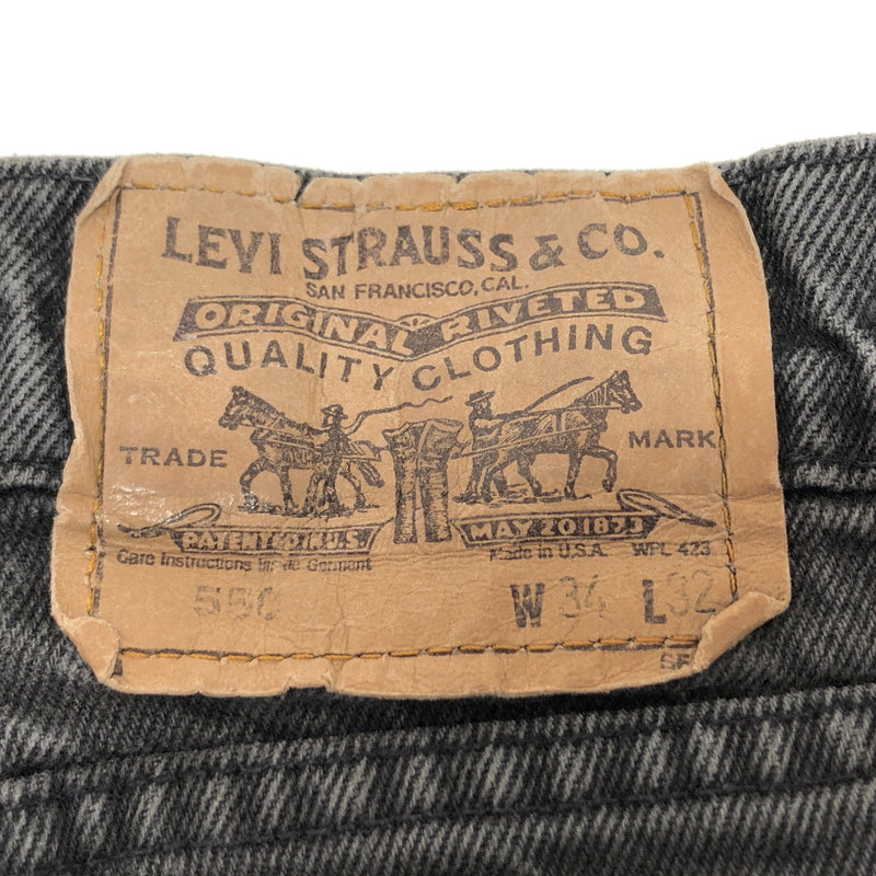 【中古品】【メンズ】 LEVI'S リーバイス 550 BLACK DENIM PANTS ブラックデニムパンツ 刻印522 USA製 Gパン ジーンズボトムス 157-260609-rs-08-fur サイズ：W34 L32 カラー：ブラックデニム 万代Net店