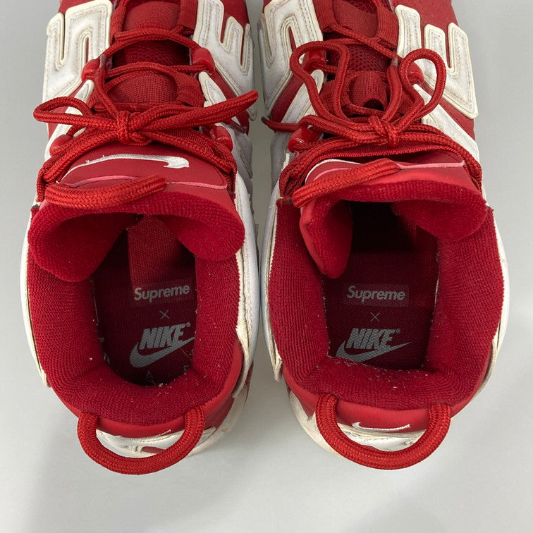【中古品】【メンズ】 NIKE ナイキ SUPREME × NIKE 902290-600 AIR MORE UPTEMPO WHITE RED 本体のみ（箱なし） 160-251201-WA-02-iwa サイズ：30cm カラー：レッド ホワイト 万代Net店