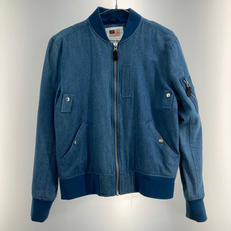 【中古品】【メンズ】 HUF ハフ ボンバージャケット デニム 142-260308-WA-05-iwa サイズ：S カラー：ブルー 万代Net店