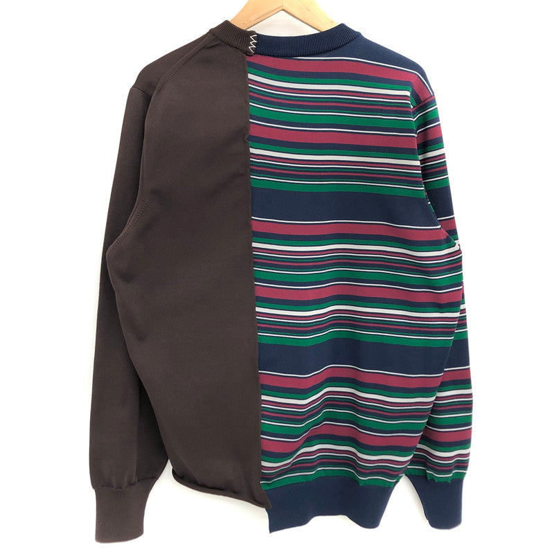 【中古品】【メンズ】 kolor BEACON カラービーコン Stripe Knit Sweater 24SBM-N01331 ストライプ ニットセーター アシンメトリー 長袖 トップス 140-251008-rs-04-fur サイズ：3 カラー：ブラウン/マルチカラー 万代Net店