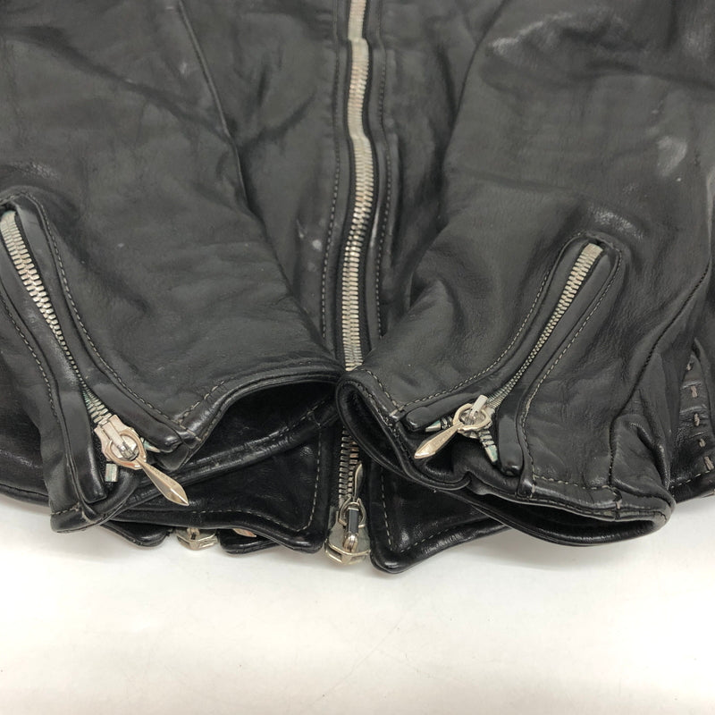 【ジャンク品】【メンズ】 USED COW LEATHER JACKET 905674 レザージャケット 牛革 古着 ヴィンテージ 146-260610-rs-03-fur サイズ：M カラー：ブラック 万代Net店