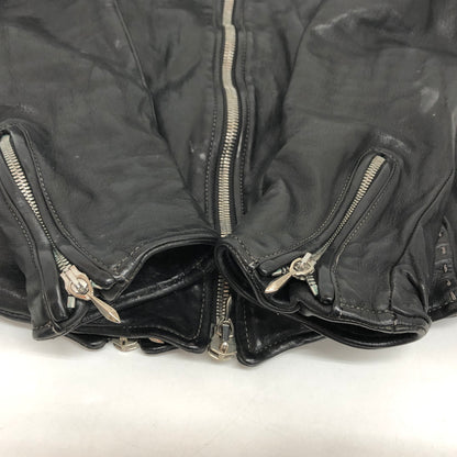 【ジャンク品】【メンズ】 USED COW LEATHER JACKET 905674 レザージャケット 牛革 古着 ヴィンテージ 146-260610-rs-03-fur サイズ：M カラー：ブラック 万代Net店