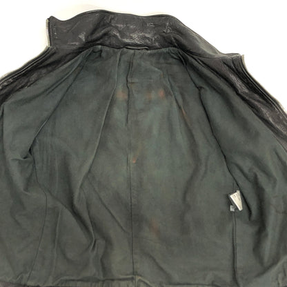 【ジャンク品】【メンズ】 USED COW LEATHER JACKET 905674 レザージャケット 牛革 古着 ヴィンテージ 146-260610-rs-03-fur サイズ：M カラー：ブラック 万代Net店