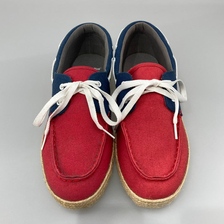 【中古美品】【メンズ】 DIFFEDUCATION ディフデュケーション ローカットスニーカー 本体のみ（箱なし） 165-251201-WA-04-iwa サイズ：28.5cm カラー：レッド ネイビー系 万代Net店