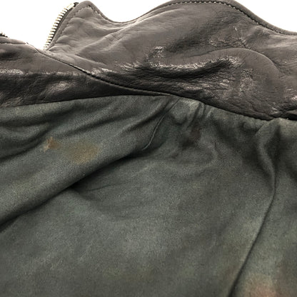 【ジャンク品】【メンズ】 USED COW LEATHER JACKET 905674 レザージャケット 牛革 古着 ヴィンテージ 146-260610-rs-03-fur サイズ：M カラー：ブラック 万代Net店