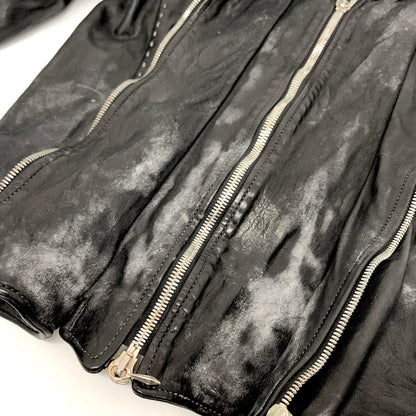 【ジャンク品】【メンズ】 USED COW LEATHER JACKET 905674 レザージャケット 牛革 古着 ヴィンテージ 146-260610-rs-03-fur サイズ：M カラー：ブラック 万代Net店