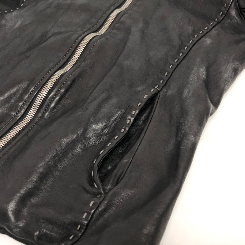 【ジャンク品】【メンズ】 USED COW LEATHER JACKET 905674 レザージャケット 牛革 古着 ヴィンテージ 146-260610-rs-03-fur サイズ：M カラー：ブラック 万代Net店