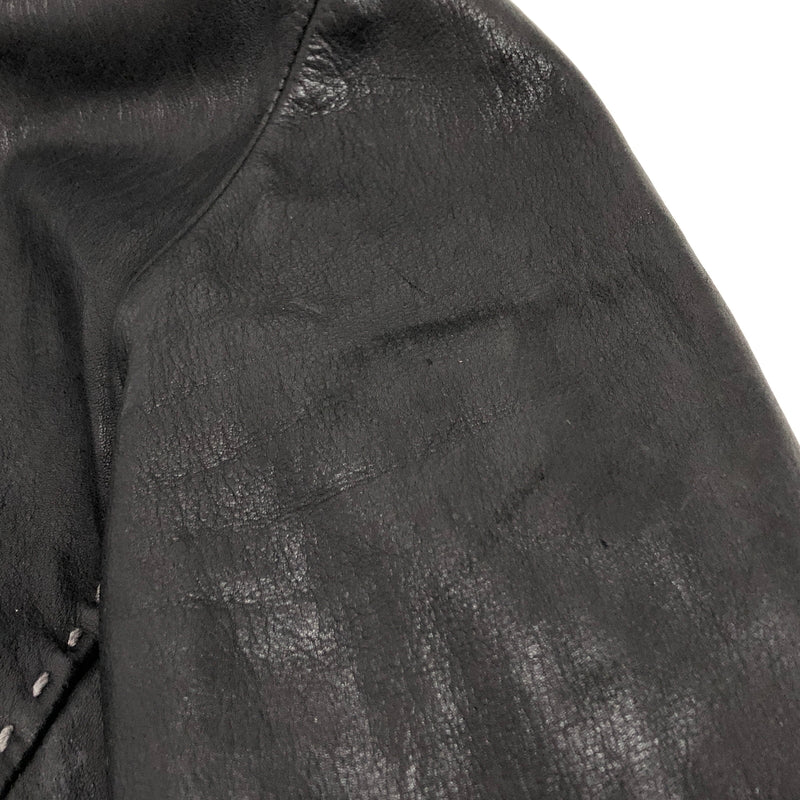 【ジャンク品】【メンズ】 USED COW LEATHER JACKET 905674 レザージャケット 牛革 古着 ヴィンテージ 146-260610-rs-03-fur サイズ：M カラー：ブラック 万代Net店