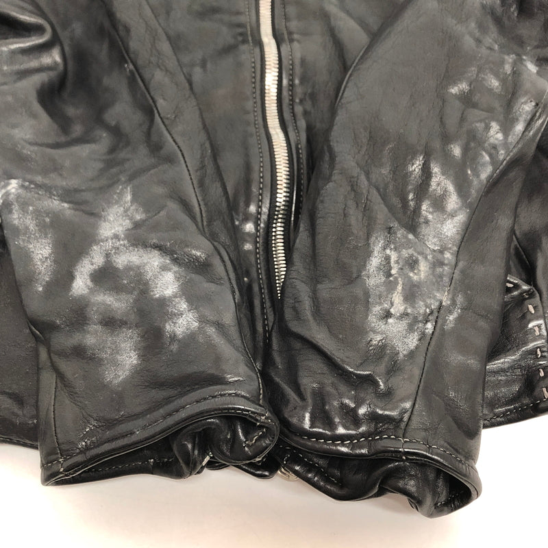 【ジャンク品】【メンズ】 USED COW LEATHER JACKET 905674 レザージャケット 牛革 古着 ヴィンテージ 146-260610-rs-03-fur サイズ：M カラー：ブラック 万代Net店