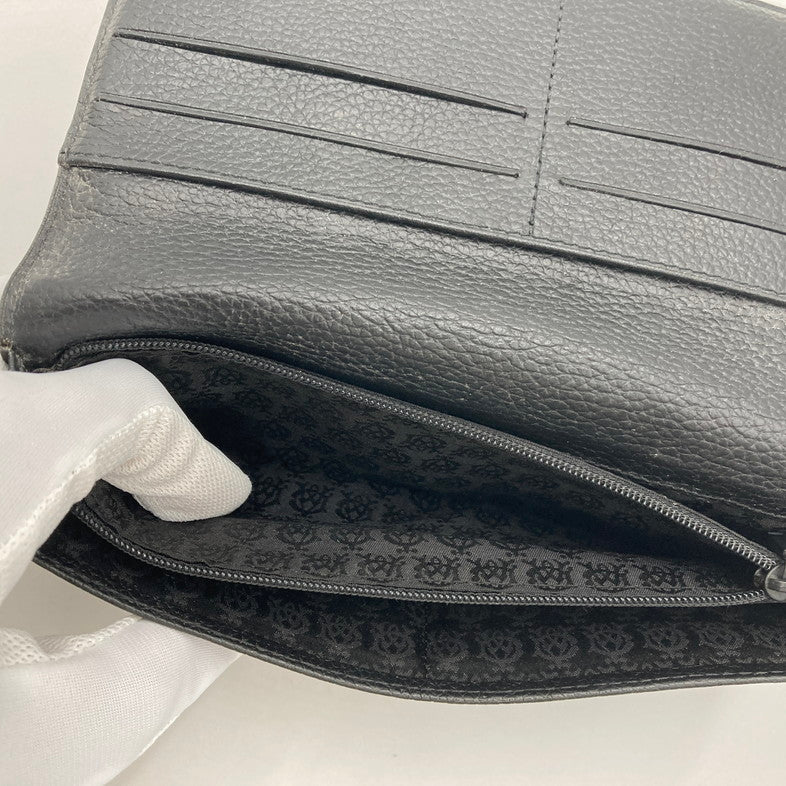【中古品】【メンズ】 Dunhill ダンヒル T15488 ファスナー 二つ折り 長財布 201-250807-NS-15-iwa カラー：ブラック シルバー 万代Net店