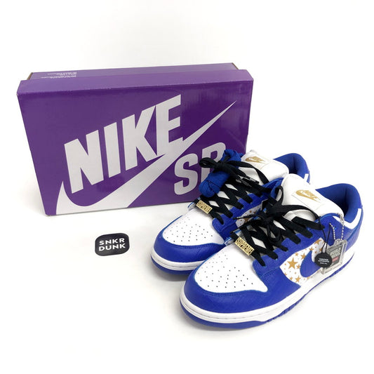 【中古美品】【メンズ】 NIKE SB ナイキエスビー × Supreme Dunk Low OG QS Gold Stars DH3228-100 ダンク ロー OG QS ゴールドスターズ スニーカー シューズ 靴 160-251009-rs-01-fur サイズ：26.5cm US8.5 カラー：ブルー/ホワイト 万代Net店
