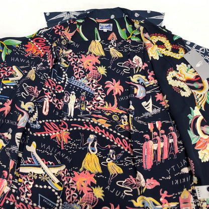 【中古美品】【メンズ】 BEAMS ビームス RAYON ALOHA SHIRT 11-01-0656-086 アロハシャツ ハワイアンシャツ 半袖 トップス レーヨン 総柄 147-260612-rs-02-fur サイズ：S カラー：ネイビー 万代Net店