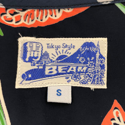 【中古美品】【メンズ】 BEAMS ビームス RAYON ALOHA SHIRT 11-01-0656-086 アロハシャツ ハワイアンシャツ 半袖 トップス レーヨン 総柄 147-260612-rs-02-fur サイズ：S カラー：ネイビー 万代Net店