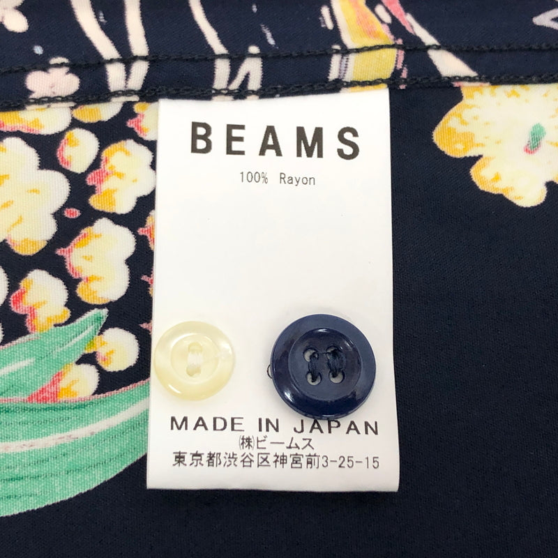 【中古美品】【メンズ】 BEAMS ビームス RAYON ALOHA SHIRT 11-01-0656-086 アロハシャツ ハワイアンシャツ 半袖 トップス レーヨン 総柄 147-260612-rs-02-fur サイズ：S カラー：ネイビー 万代Net店