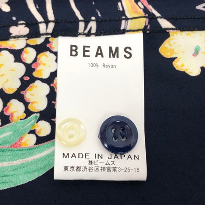 【中古美品】【メンズ】 BEAMS ビームス RAYON ALOHA SHIRT 11-01-0656-086 アロハシャツ ハワイアンシャツ 半袖 トップス レーヨン 総柄 147-260612-rs-02-fur サイズ：S カラー：ネイビー 万代Net店
