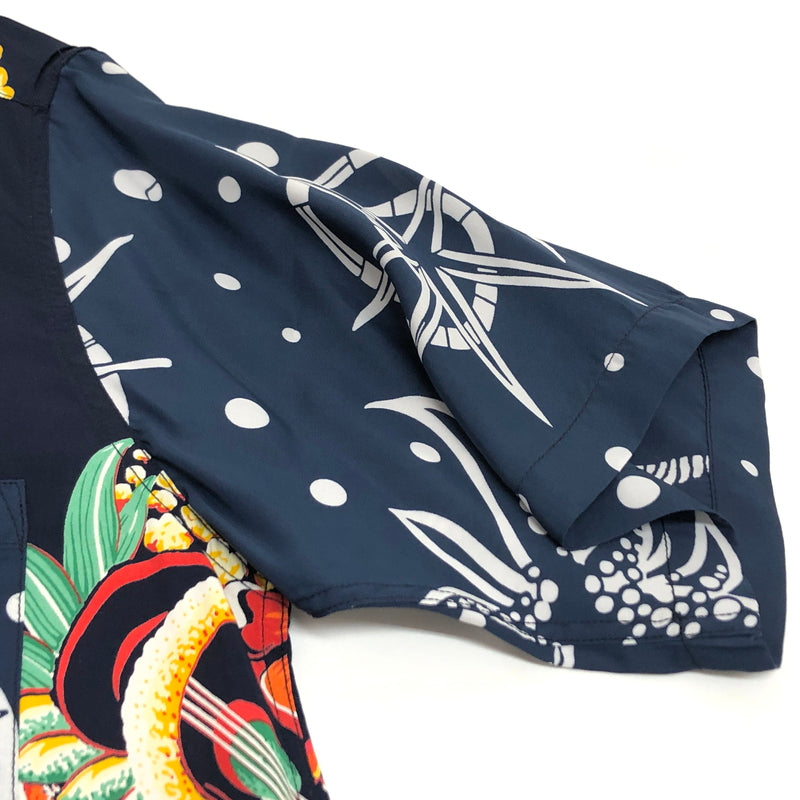 【中古美品】【メンズ】 BEAMS ビームス RAYON ALOHA SHIRT 11-01-0656-086 アロハシャツ ハワイアンシャツ 半袖 トップス レーヨン 総柄 147-260612-rs-02-fur サイズ：S カラー：ネイビー 万代Net店