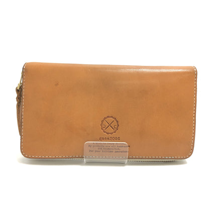 【中古品】【メンズ/レディース】 gaea2096 ガイア2096 LONG WALLET ラウンドファスナー ロングウォレット 栃木レザー ヌメ革 長財布 200-260825-rs-04-fur カラー：キャメル系 万代Net店