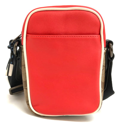 【中古品】【メンズ/レディース】 COACH コーチ × Disney クロスボディ C2021-3331 ショルダーバッグ ミニバッグ シグネチャー レザー カラテ 鞄 180-250703-rs-01-fur カラー：レッド/ブラック/ベージュ系 万代Net店