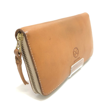 【中古品】【メンズ/レディース】 gaea2096 ガイア2096 LONG WALLET ラウンドファスナー ロングウォレット 栃木レザー ヌメ革 長財布 200-260825-rs-04-fur カラー：キャメル系 万代Net店