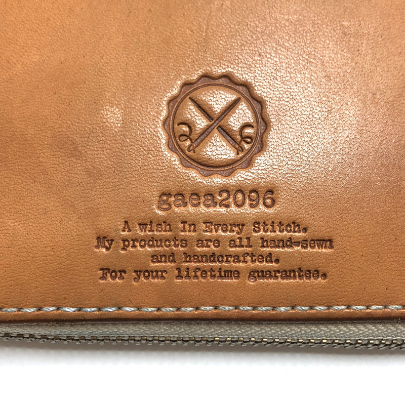 【中古品】【メンズ/レディース】 gaea2096 ガイア2096 LONG WALLET ラウンドファスナー ロングウォレット 栃木レザー ヌメ革 長財布 200-260825-rs-04-fur カラー：キャメル系 万代Net店