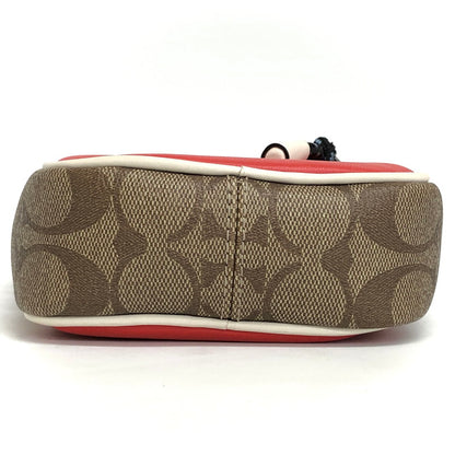 【中古品】【メンズ/レディース】 COACH コーチ × Disney クロスボディ C2021-3331 ショルダーバッグ ミニバッグ シグネチャー レザー カラテ 鞄 180-250703-rs-01-fur カラー：レッド/ブラック/ベージュ系 万代Net店