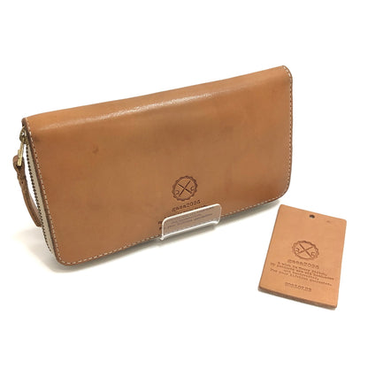 【中古品】【メンズ/レディース】 gaea2096 ガイア2096 LONG WALLET ラウンドファスナー ロングウォレット 栃木レザー ヌメ革 長財布 200-260825-rs-04-fur カラー：キャメル系 万代Net店