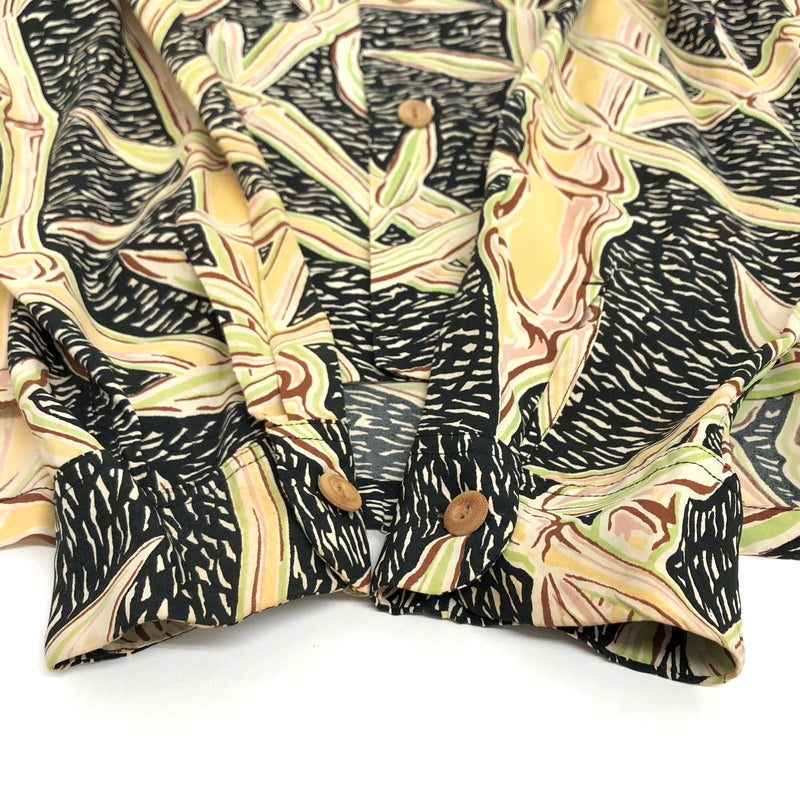 【中古品】【メンズ】 SUN SURF サンサーフ BAMBOO PRINT L/S RAYON ALOHA SHIRT SS20970 アロハシャツ ハワイアンシャツ 長袖 トップス レーヨン 総柄 東洋エンタープライズ 145-260612-rs-05-fur サイズ：S カラー：ブラック系 万代Net店