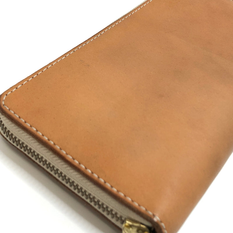 【中古品】【メンズ/レディース】 gaea2096 ガイア2096 LONG WALLET ラウンドファスナー ロングウォレット 栃木レザー ヌメ革 長財布 200-260825-rs-04-fur カラー：キャメル系 万代Net店
