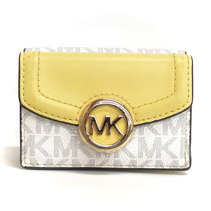 【現状渡し品】【レディース】 Michael Kors マイケルコース 35T0GFTP0B 三つ折り財布 コンパクトウォレット ミニ財布 181-250703-rs-02-fur カラー：レモンイエロー/アイボリー系 万代Net店