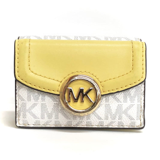 【現状渡し品】【レディース】 Michael Kors マイケルコース 35T0GFTP0B 三つ折り財布 コンパクトウォレット ミニ財布 181-250703-rs-02-fur カラー：レモンイエロー/アイボリー系 万代Net店