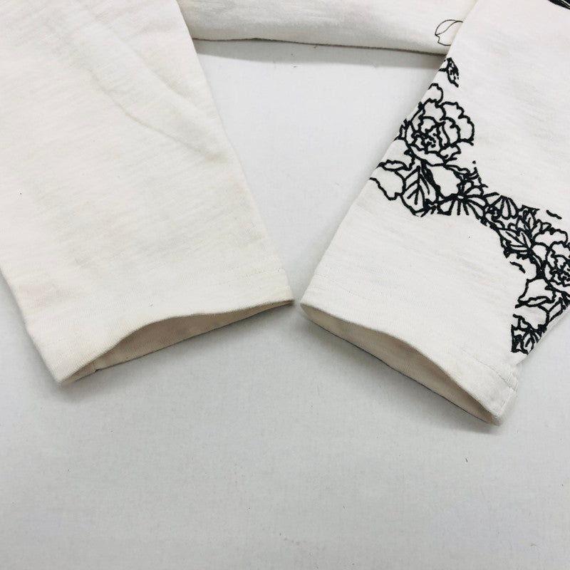 【中古品】【メンズ】 華鳥風月 カチョウフウゲツ 刺繍L/S Tee ロングスリーブ ティーシャツ 長袖 トップス 145-250228-hn-06-fur サイズ：L カラー：ホワイト系 万代Net店