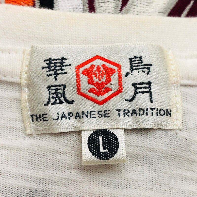 【中古品】【メンズ】 華鳥風月 カチョウフウゲツ 刺繍L/S Tee ロングスリーブ ティーシャツ 長袖 トップス 145-250228-hn-06-fur サイズ：L カラー：ホワイト系 万代Net店