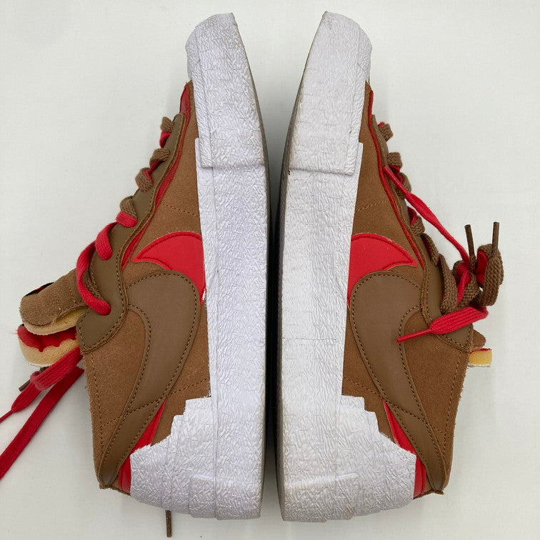 【中古品】【メンズ】 NIKE ナイキ SACAI×NIKE/DD1877-200/BLAZER LOW BRITISH TAN 160-250220-NS-1-iwa サイズ：29.5 カラー：ホワイト レッド ブラウン 万代Net店