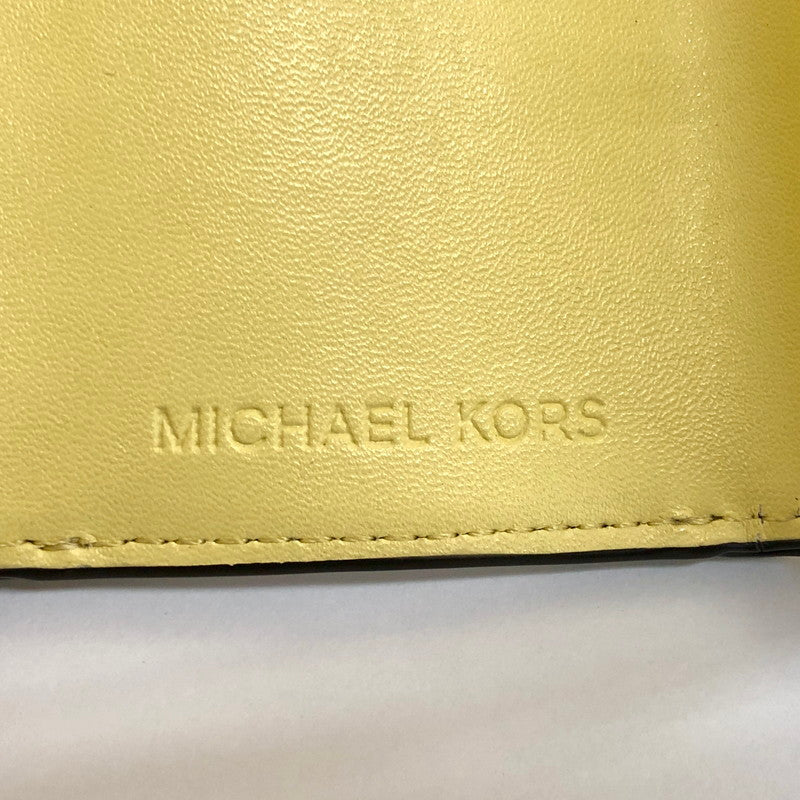 【現状渡し品】【レディース】 Michael Kors マイケルコース 35T0GFTP0B 三つ折り財布 コンパクトウォレット ミニ財布 181-250703-rs-02-fur カラー：レモンイエロー/アイボリー系 万代Net店